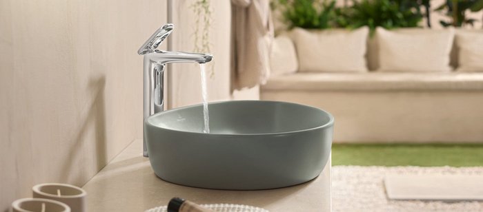 Ein gruenes Waschbecken